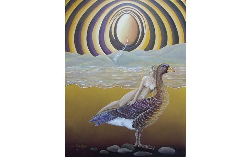 Aphrodite chevauchant une oie